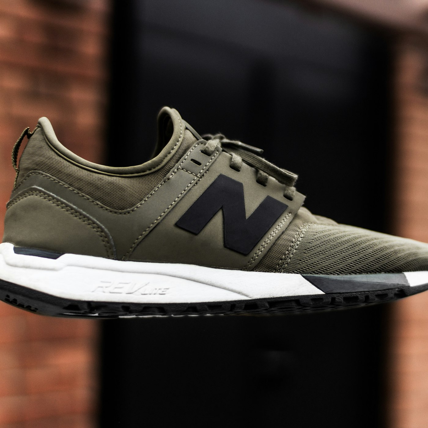 Olive suede sneakers